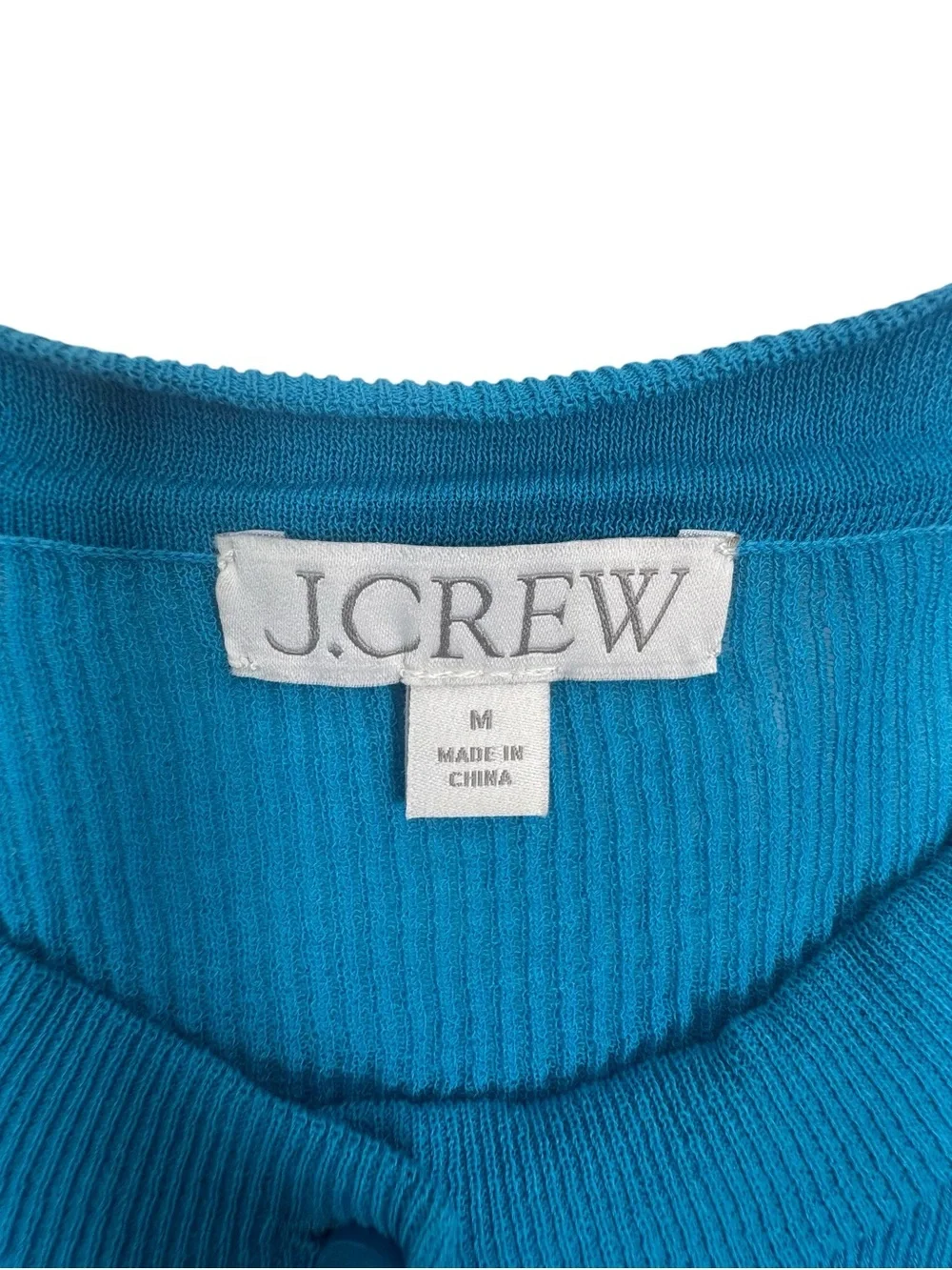 J.Crew‎ Ruffle-trim cotton gauze cardigan in Prussian Blue sz M